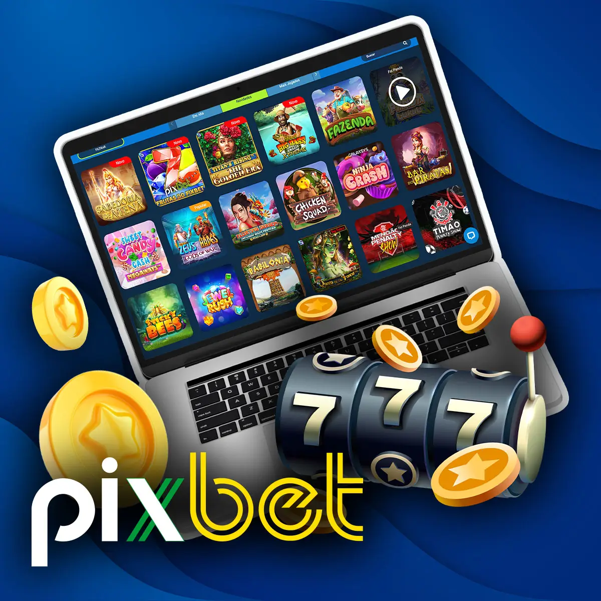 Jogos slots na casa de apostas Pixbet no Brasil