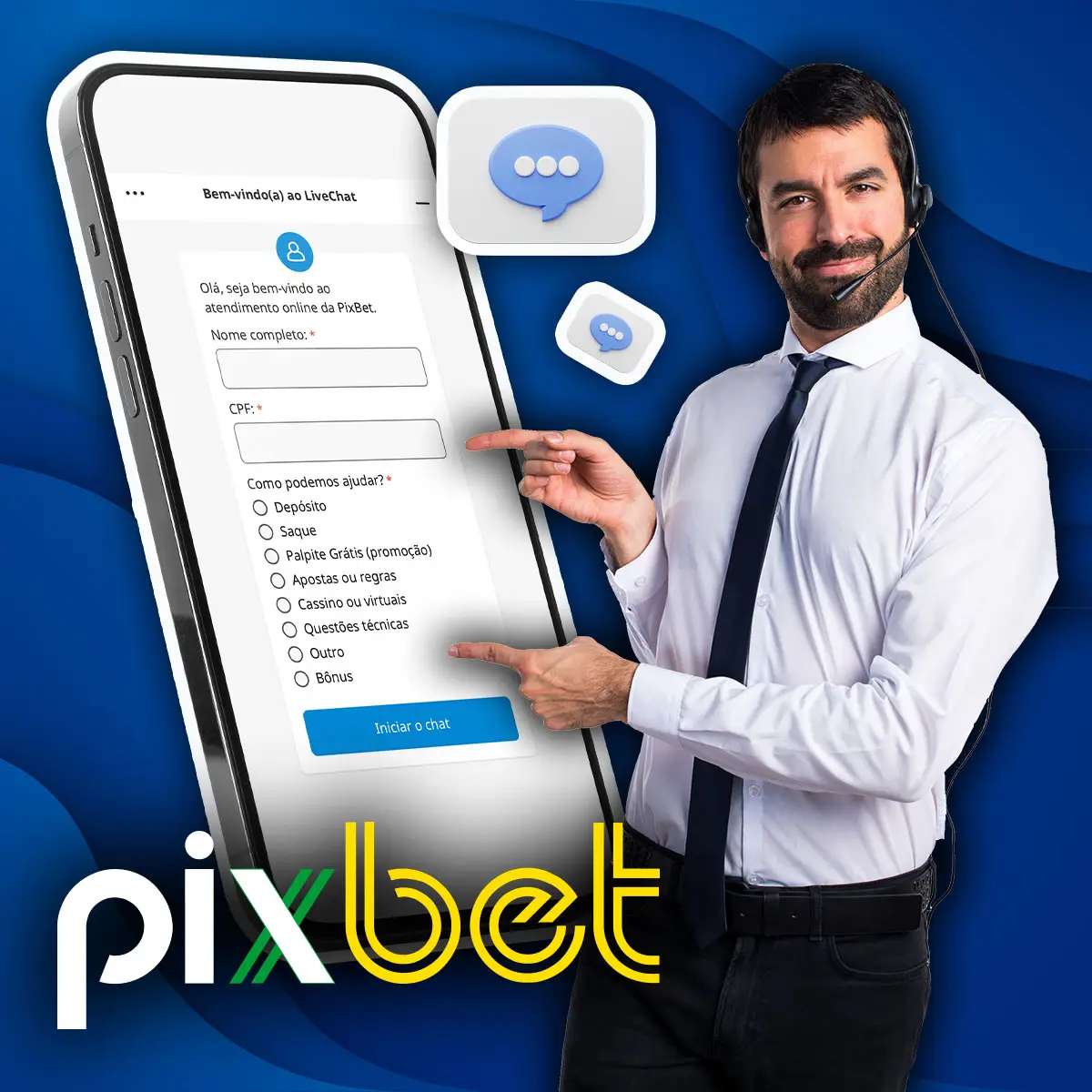 Suporte 24/7 para usuários do aplicativo móvel Pixbet no Brasil