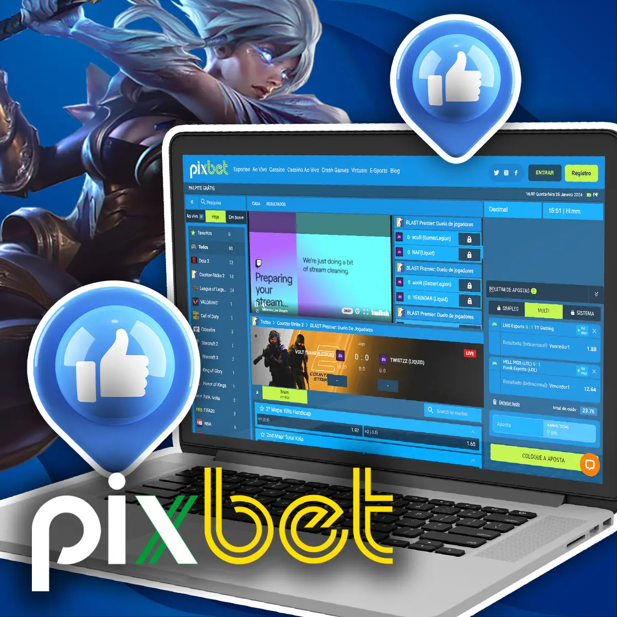 Prós e contras das apostas em e-Sports da Pixbet