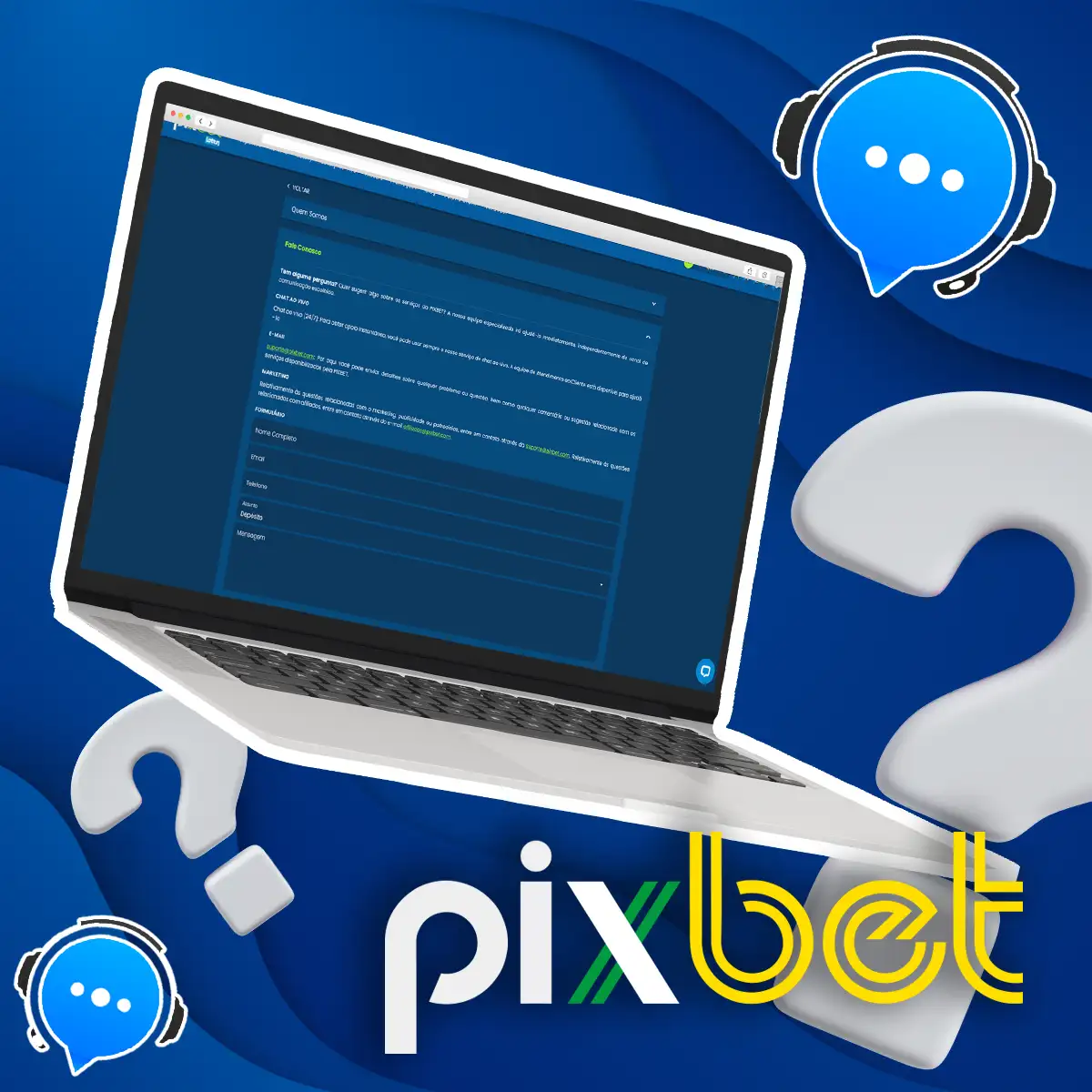 Formas de entrar em contato com a equipe de suporte da Pixbet.